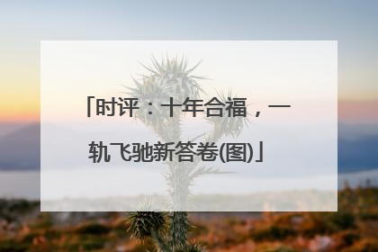 时评：十年合福，一轨飞驰新答卷(图)