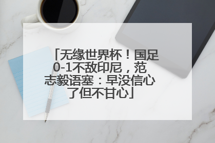 无缘世界杯！国足0-1不敌印尼，范志毅语塞：早没信心了但不甘心
