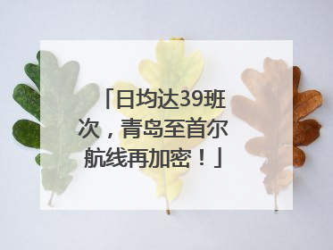 日均达39班次，青岛至首尔航线再加密！