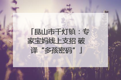 昆山市千灯镇：专家宝妈线上支招 破译“多孩密码”
