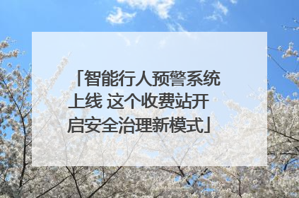 智能行人预警系统上线 这个收费站开启安全治理新模式