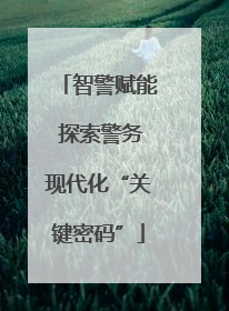 智警赋能 探索警务现代化“关键密码”