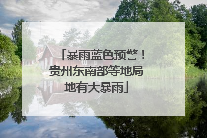暴雨蓝色预警！贵州东南部等地局地有大暴雨