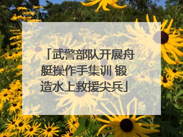 武警部队开展舟艇操作手集训 锻造水上救援尖兵