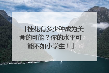 桂花有多少种成为美食的可能？你的水平可能不如小学生！