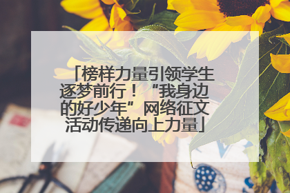 榜样力量引领学生逐梦前行！“我身边的好少年”网络征文活动传递向上力量