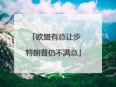 欧盟有意让步 特朗普仍不满意