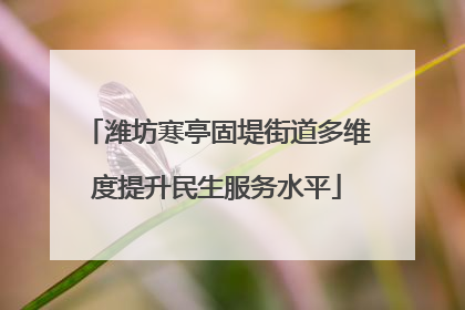 潍坊寒亭固堤街道多维度提升民生服务水平