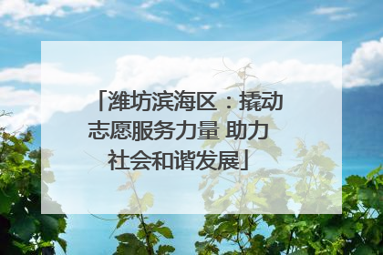 潍坊滨海区：撬动志愿服务力量 助力社会和谐发展