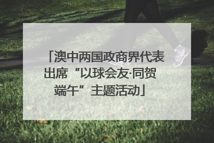 澳中两国政商界代表出席“以球会友·同贺端午”主题活动