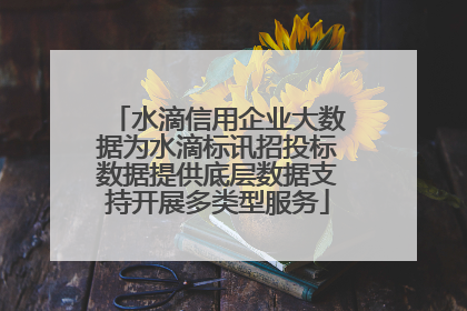 水滴信用企业大数据为水滴标讯招投标数据提供底层数据支持开展多类型服务