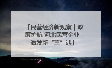 民营经济新观察｜政策护航 河北民营企业激发新“冀”遇