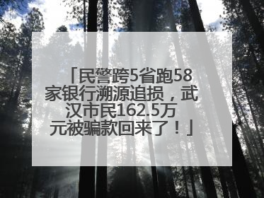 民警跨5省跑58家银行溯源追损，武汉市民162.5万元被骗款回来了！