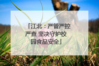 江北：严管严控严查 坚决守护校园食品安全
