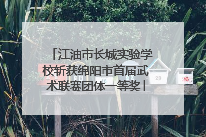 江油市长城实验学校斩获绵阳市首届武术联赛团体一等奖