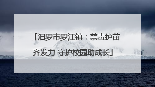 汨罗市罗江镇：禁毒护苗齐发力 守护校园助成长