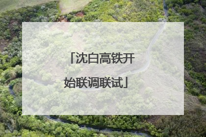 沈白高铁开始联调联试