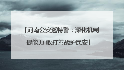 河南公安巡特警：深化机制提能力 敢打善战护民安