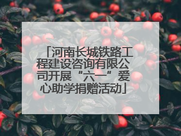 河南长城铁路工程建设咨询有限公司开展“六一”爱心助学捐赠活动
