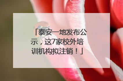 泰安一地发布公示，这7家校外培训机构拟注销！