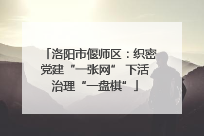洛阳市偃师区：织密党建“一张网” 下活治理“一盘棋”