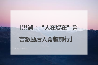 洪湖：“人在堤在”誓言激励后人勇毅前行