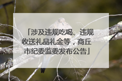 涉及违规吃喝、违规收送礼品礼金等，商丘市纪委监委发布公告