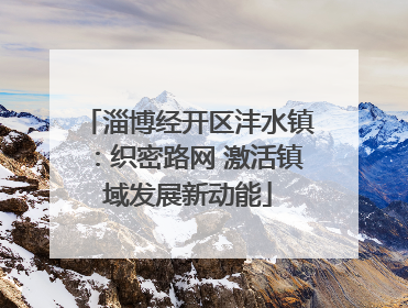 淄博经开区沣水镇：织密路网 激活镇域发展新动能
