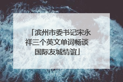滨州市委书记宋永祥三个英文单词畅谈国际友城情谊