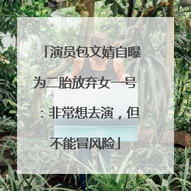 演员包文婧自曝为二胎放弃女一号：非常想去演，但不能冒风险