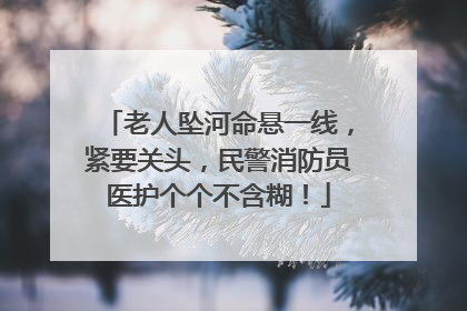 老人坠河命悬一线，紧要关头，民警消防员医护个个不含糊！