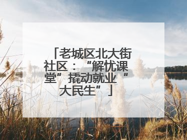 老城区北大街社区：“解忧课堂”撬动就业“大民生”