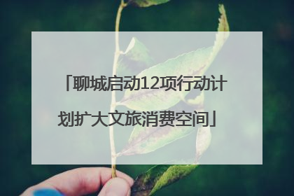聊城启动12项行动计划扩大文旅消费空间