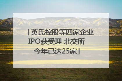 英氏控股等四家企业IPO获受理 北交所今年已达25家