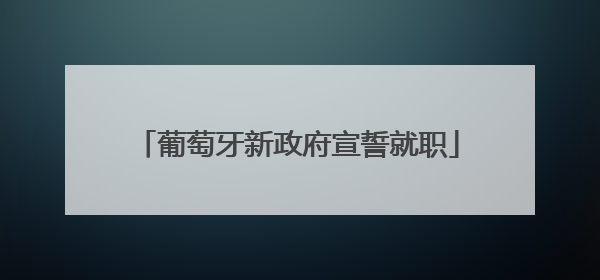 葡萄牙新政府宣誓就职