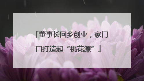 董事长回乡创业，家门口打造起“桃花源”