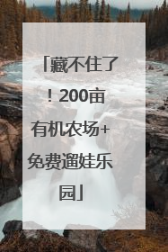 藏不住了！200亩有机农场+免费遛娃乐园