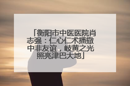 衡阳市中医医院肖志强：仁心仁术播撒中非友谊，岐黄之光照亮津巴大地