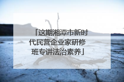 这期湘潭市新时代民营企业家研修班专讲法治素养