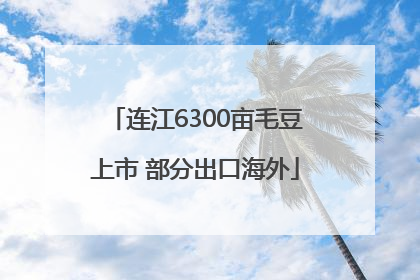 连江6300亩毛豆上市 部分出口海外