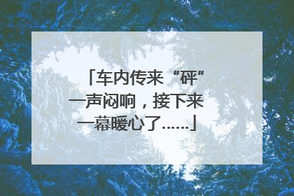 车内传来“砰”一声闷响，接下来一幕暖心了……