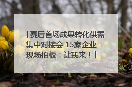 赛后首场成果转化供需集中对接会 15家企业现场拍板：让我来！