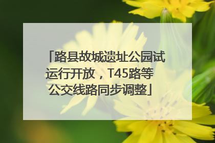 路县故城遗址公园试运行开放，T45路等公交线路同步调整