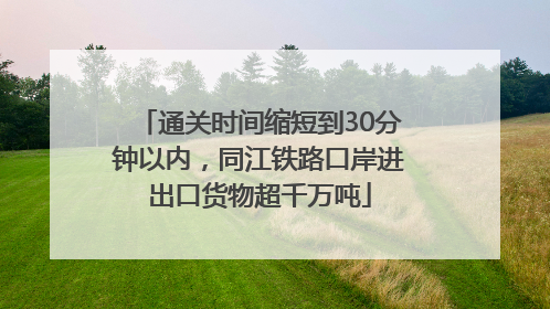 通关时间缩短到30分钟以内，同江铁路口岸进出口货物超千万吨
