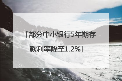 部分中小银行5年期存款利率降至1.2%