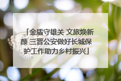 金盾守雄关 文旅焕新颜 三晋公安做好长城保护工作助力乡村振兴