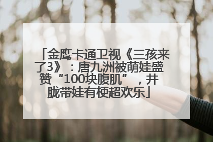 金鹰卡通卫视《三孩来了3》：唐九洲被萌娃盛赞“100块腹肌”，井胧带娃有梗超欢乐