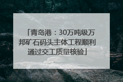 青岛港：30万吨级万邦矿石码头主体工程顺利通过交工质量核验