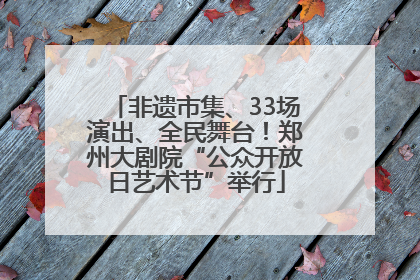 非遗市集、33场演出、全民舞台！郑州大剧院“公众开放日艺术节”举行