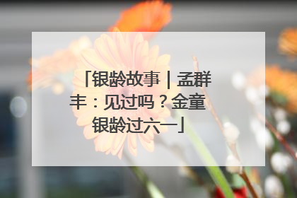 银龄故事｜孟群丰：见过吗？金童银龄过六一